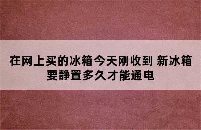 在网上买的冰箱今天刚收到 新冰箱要静置多久才能通电